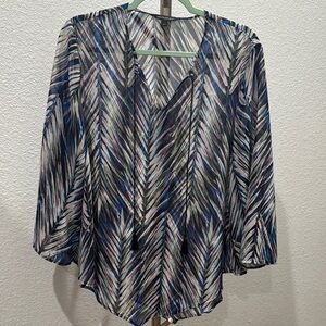 Banana Republic Sheer Blouse with Tassel Ties – Size L